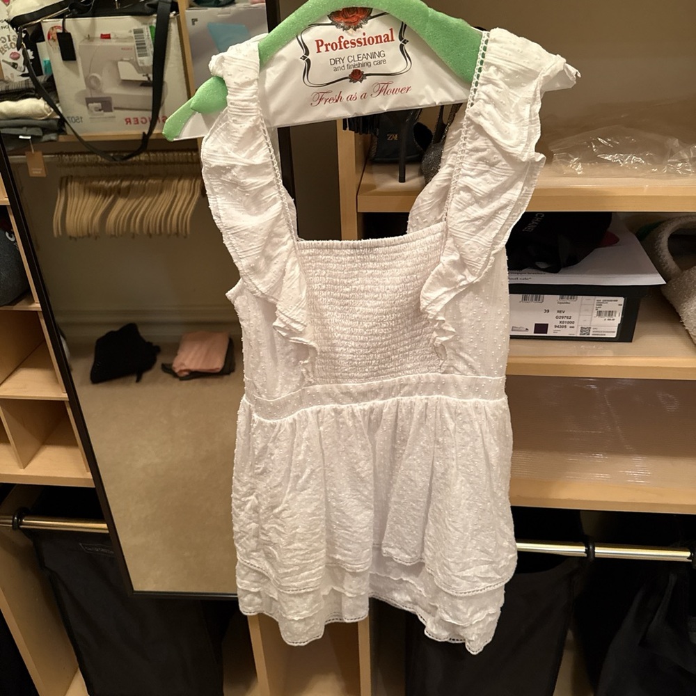 White Ruffled Women's Dress - Picture 3 of 3